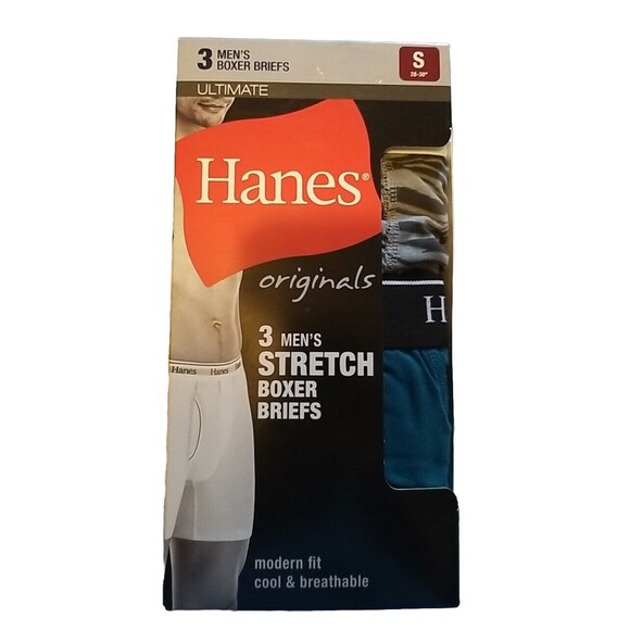 Hanes Other - NEW 3 PACK MENS HANES ORIGINALS ULTIMATE COTTON STRETCH BOXER BRIEFS MODERN FIT